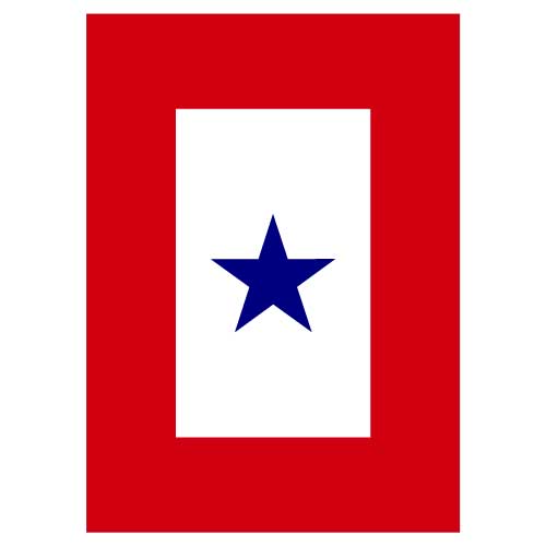 Military Service Flag Red with 1 Blue Star