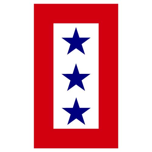 Military Service Flag Red with 3 Blue Stars